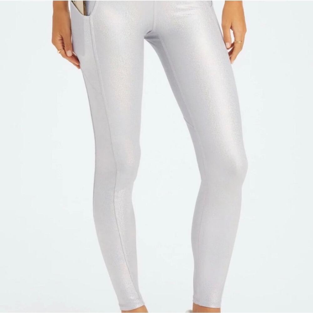Fabletics PureLuxe Holographic Glitter Leggings XL Pockets